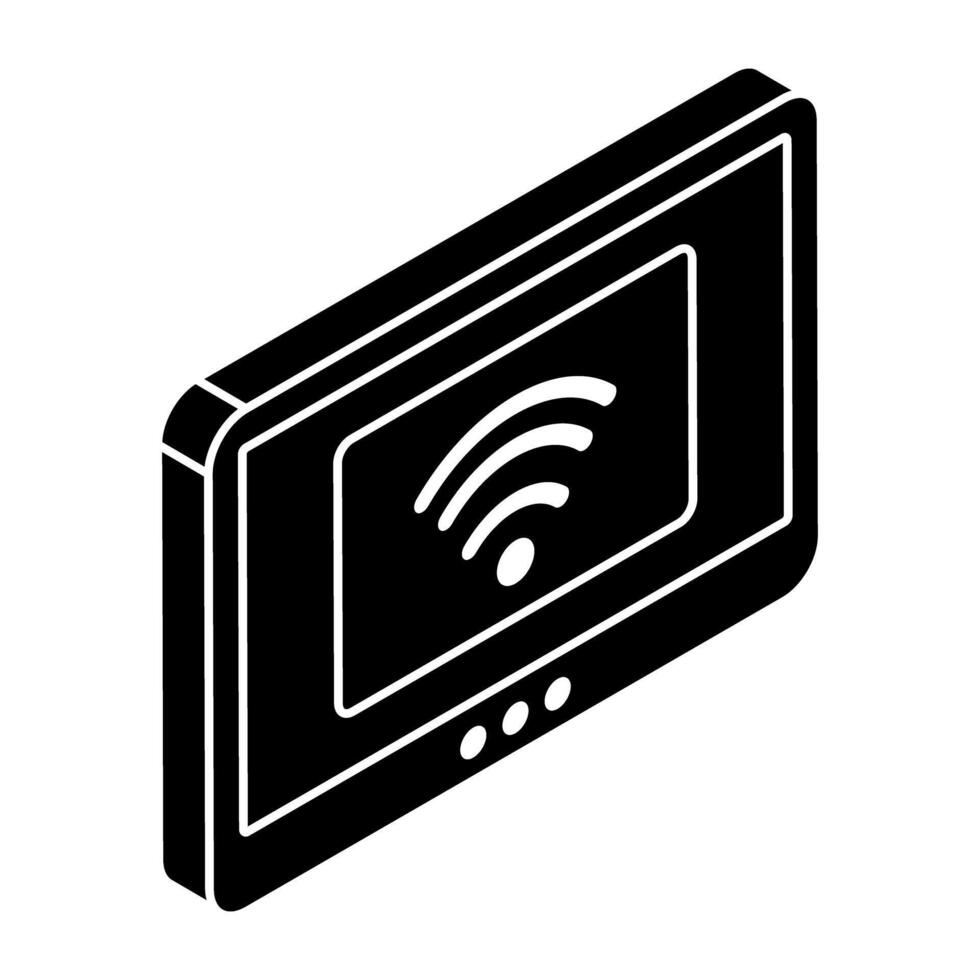 A flat design icon of mobile wifi vector