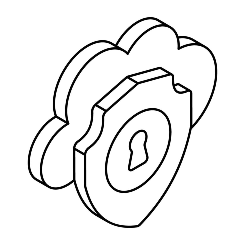 Creative design icon of cloud security vector