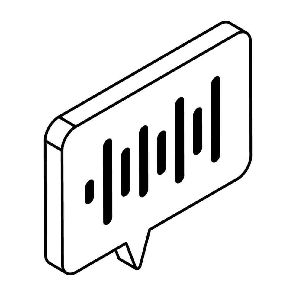 A colored design icon of audio message vector