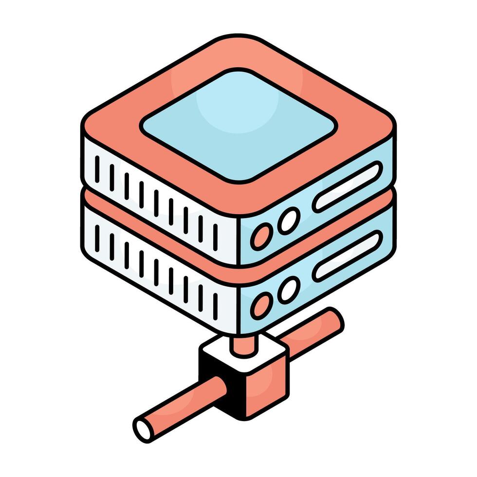 A colored design icon of server vector