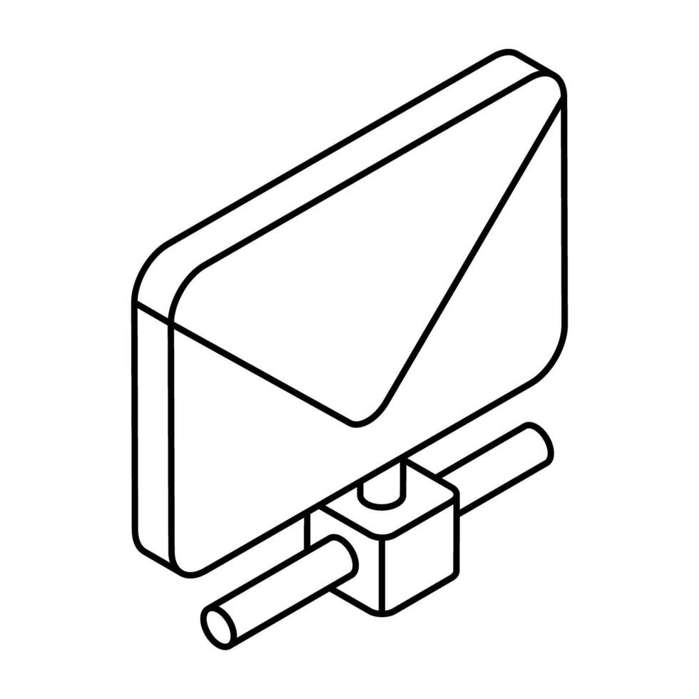A flat design icon of envelope vector