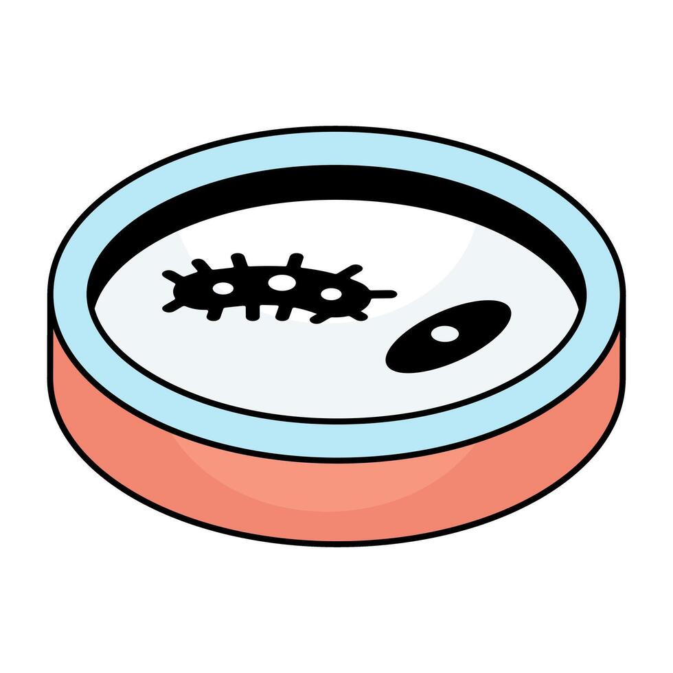 Icon of petri dish, editable vectors