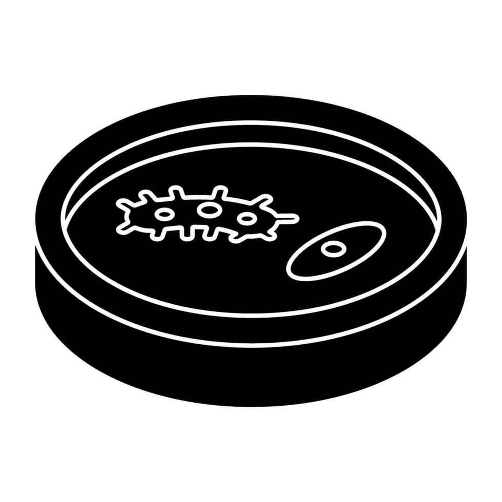 Icon of petri dish, editable vectors