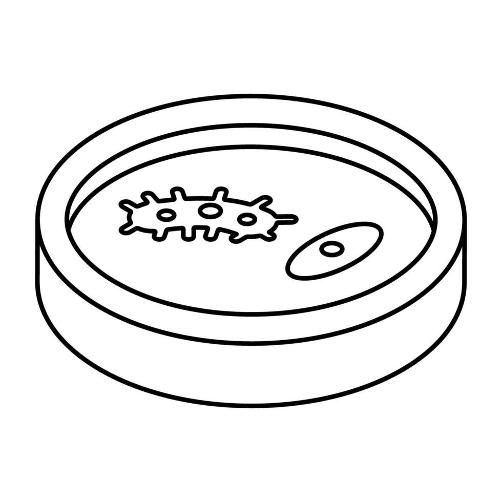 Icon of petri dish, editable vectors