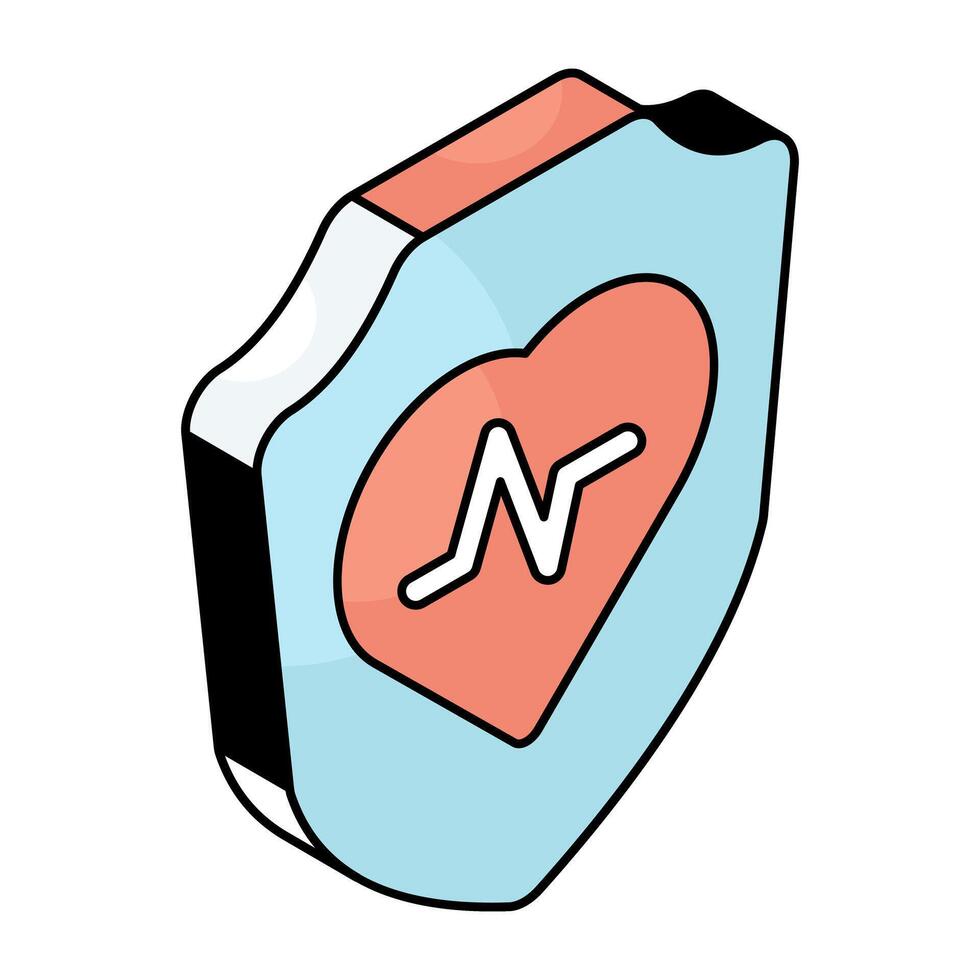 A flat design icon of medical insurance vector