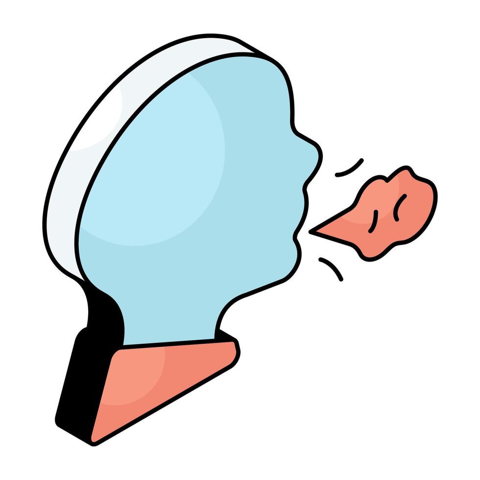 Premium download icon of cough vector
