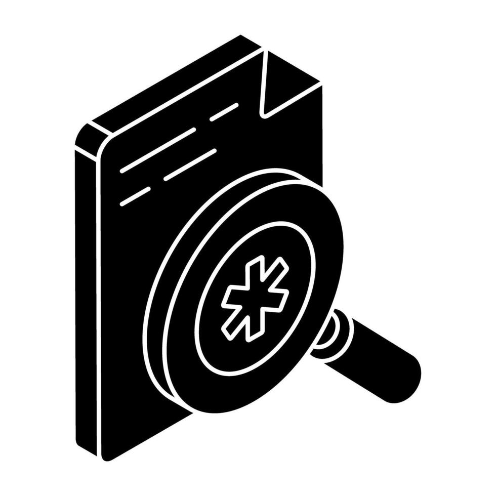 Trendy design icon of search prescription vector