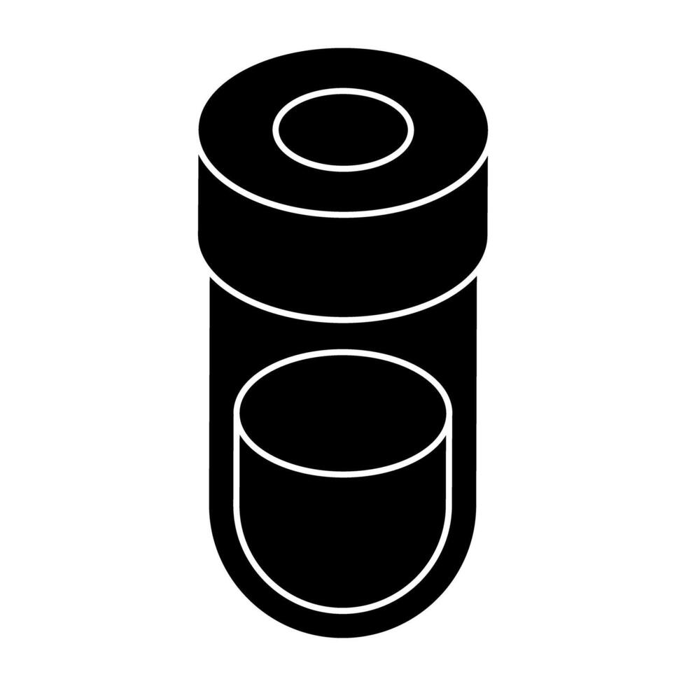 An editable design icon of sample tube, lab apparatus vector