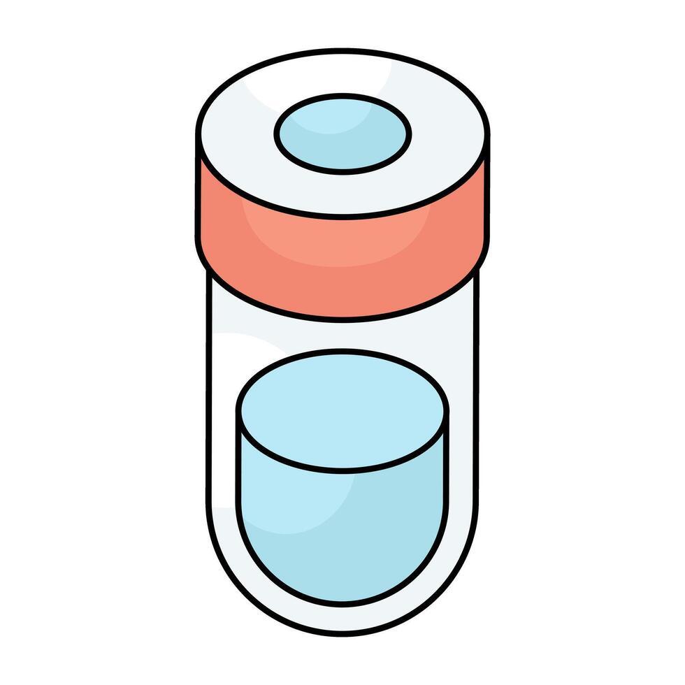 An editable design icon of sample tube, lab apparatus vector