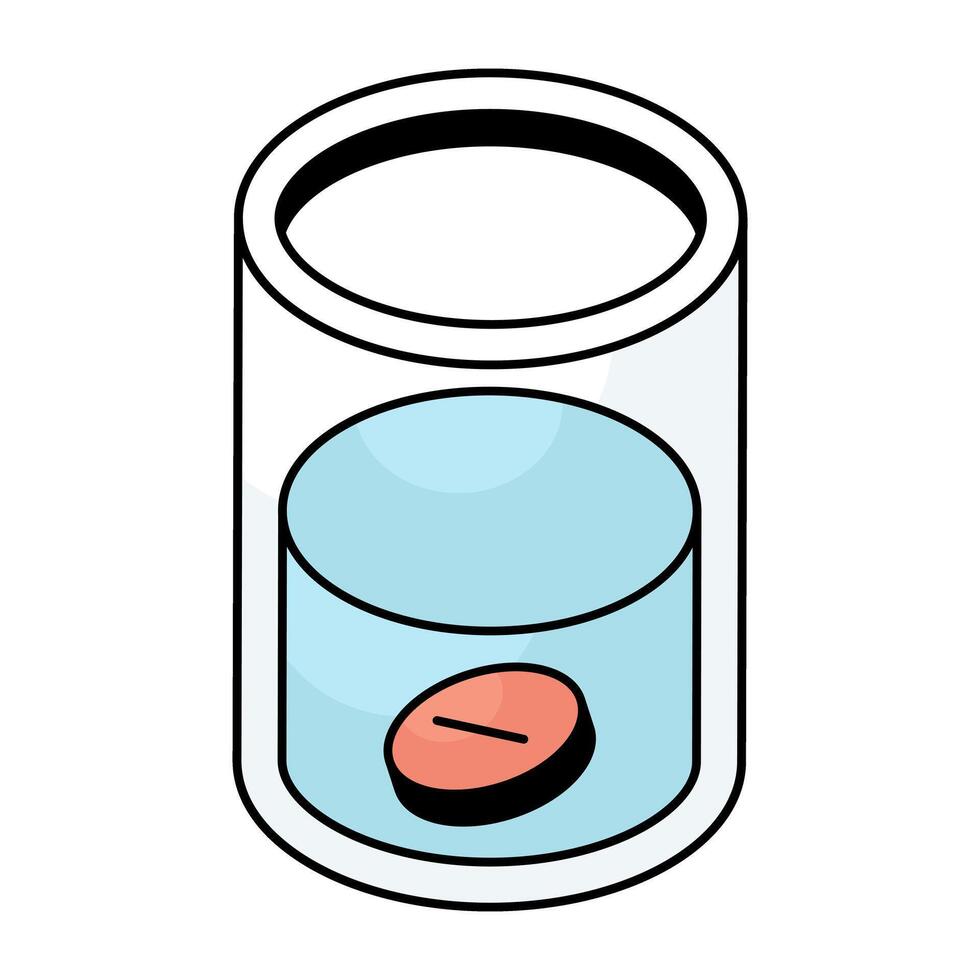 An icon design of dissolve medicine vector