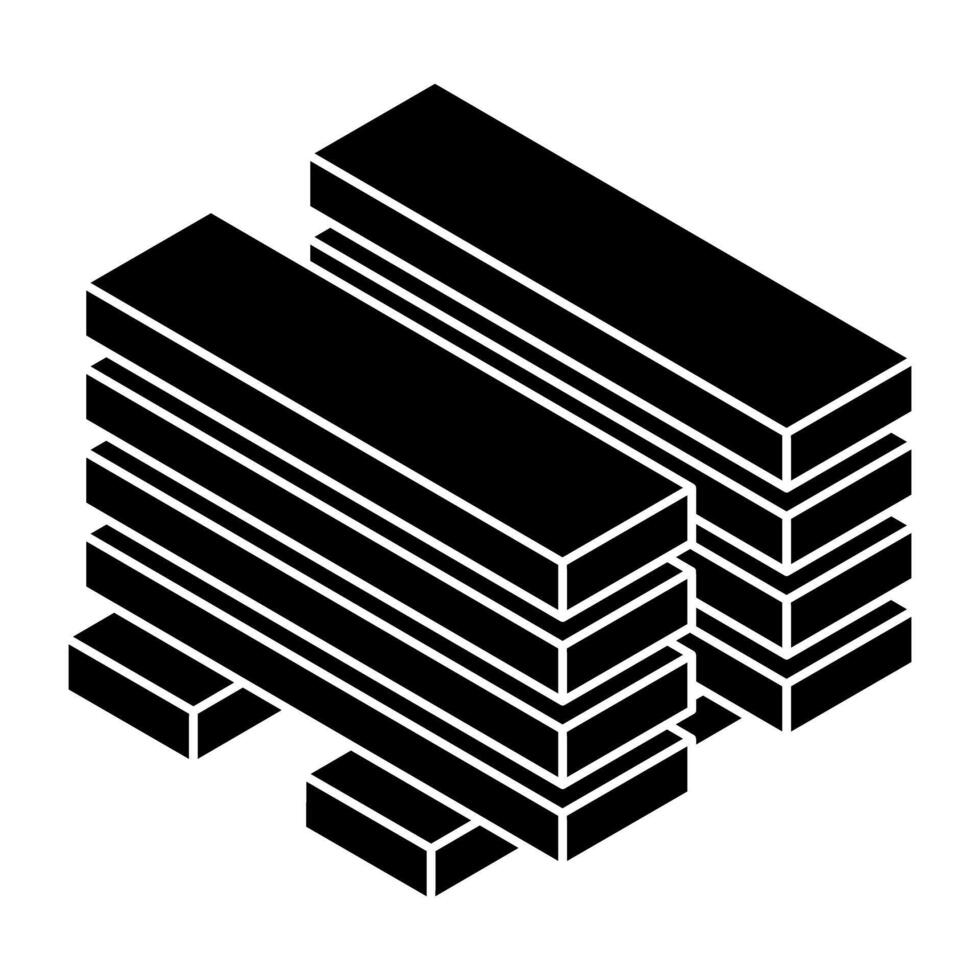 A unique design icon of wood planks vector