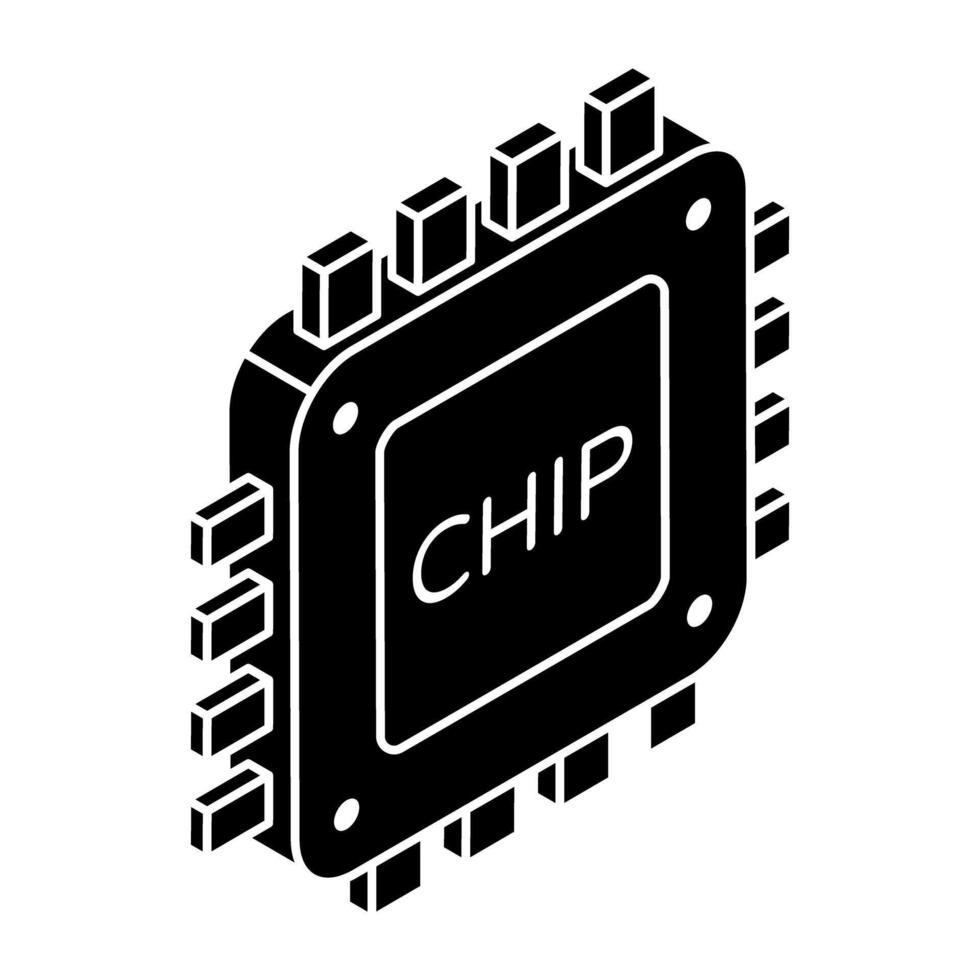 Perfect design icon of microchip vector