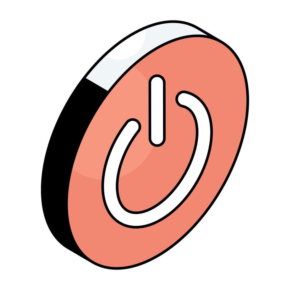 An icon design of shutdown vector