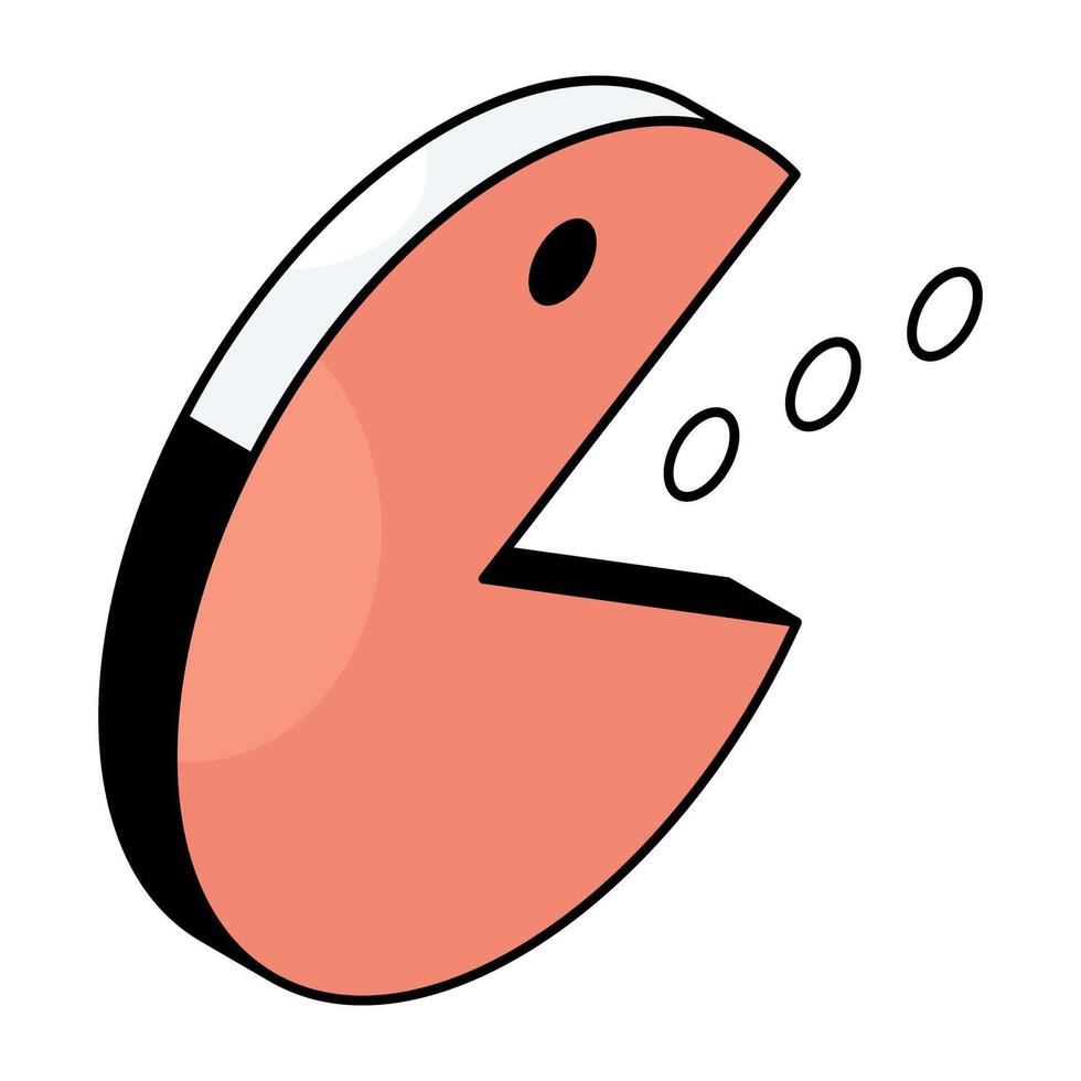 Creative design icon of bubble eating game vector