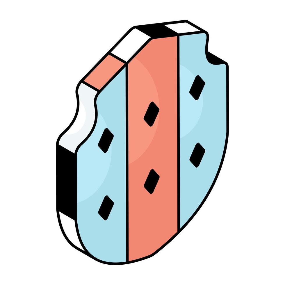 An editable design icon of security shield vector