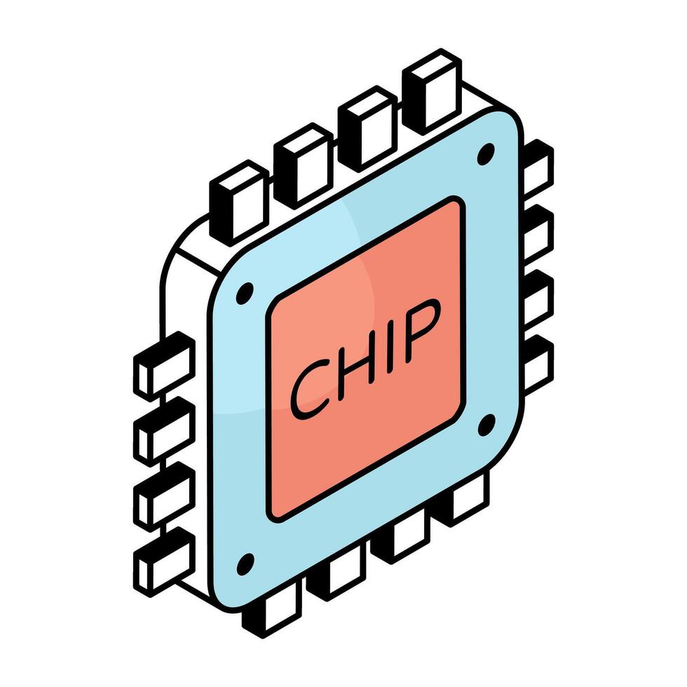 Perfect design icon of microchip vector