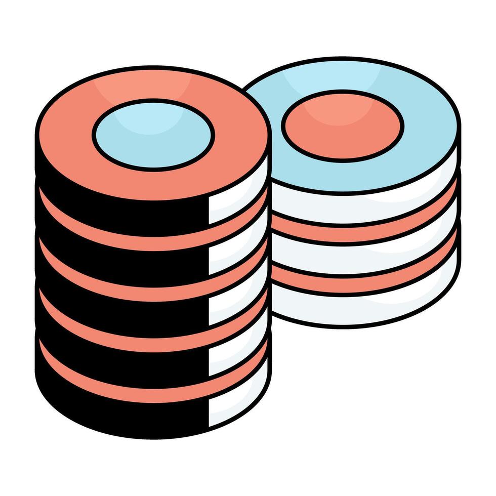 A colored design icon of casino tokens vector