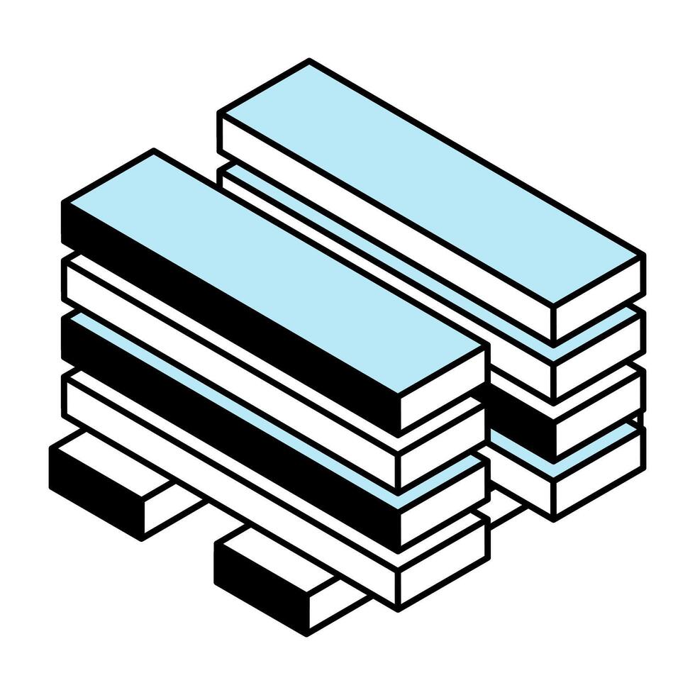 A unique design icon of wood planks vector