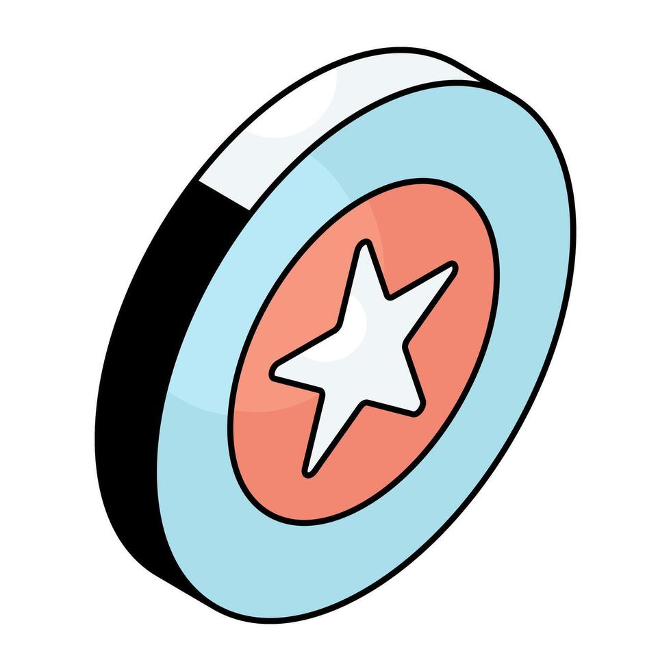 A colored design icon of casino chip vector