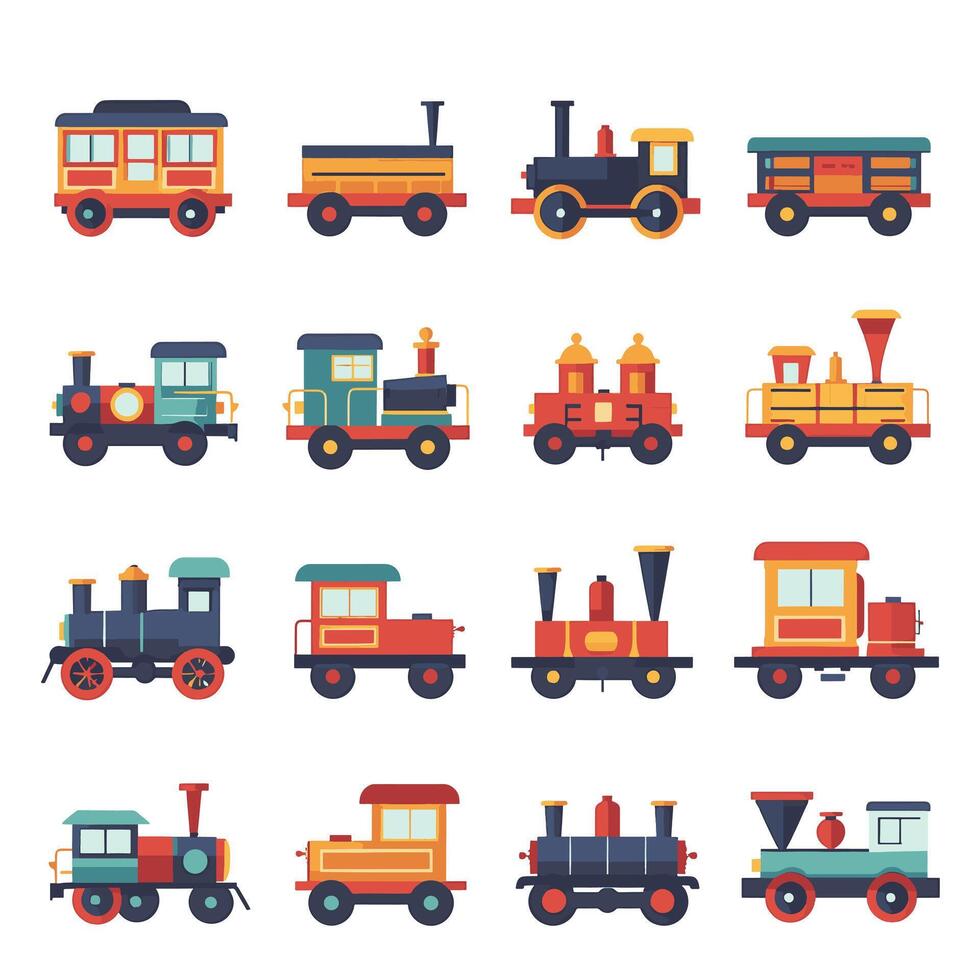 set of icons Train vector