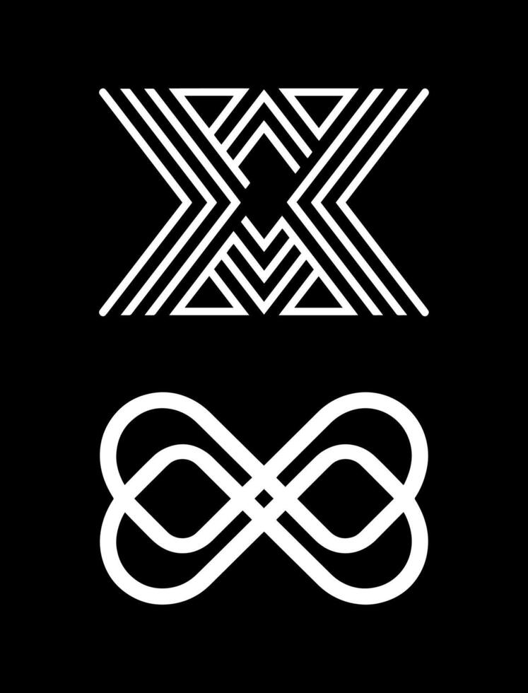 simple line art of an abstract pattern logo vector