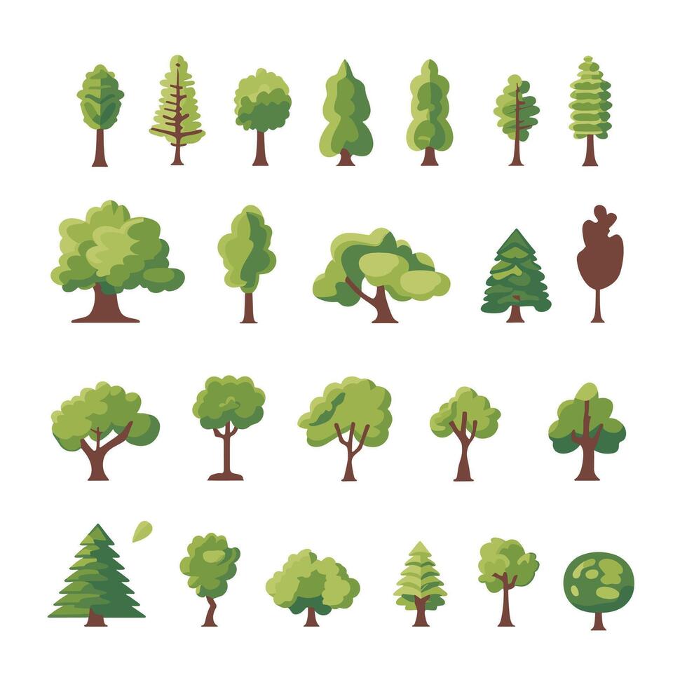 set of icons tree 51061385 Vector Art at Vecteezy