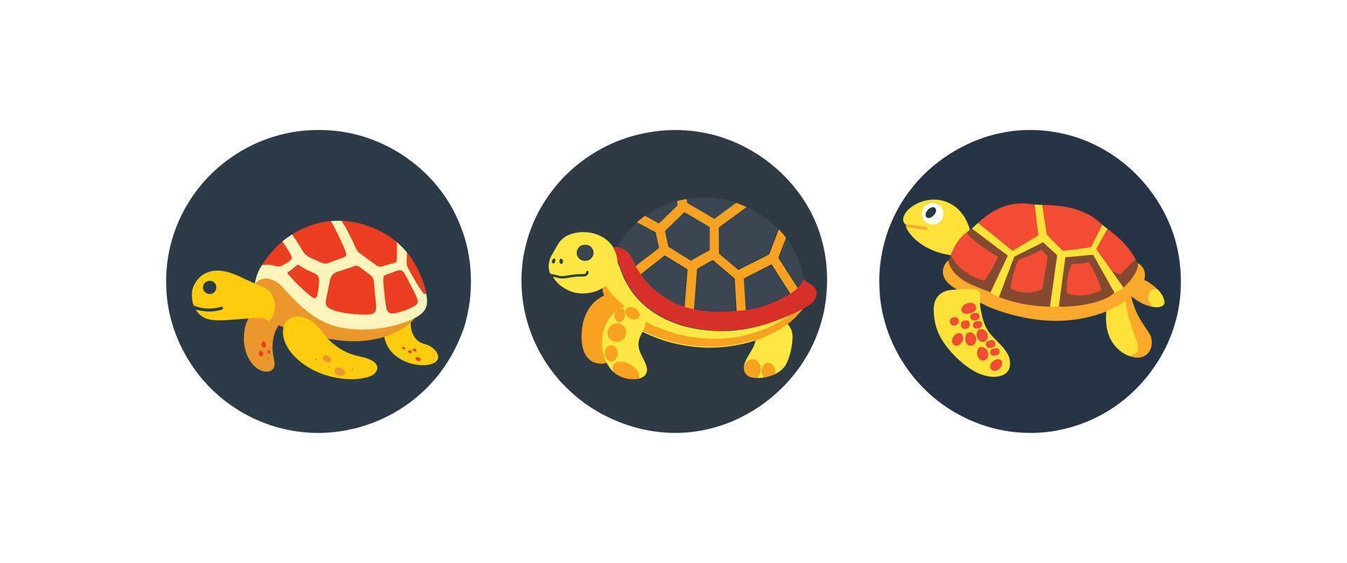 Round logo of a turtle vector