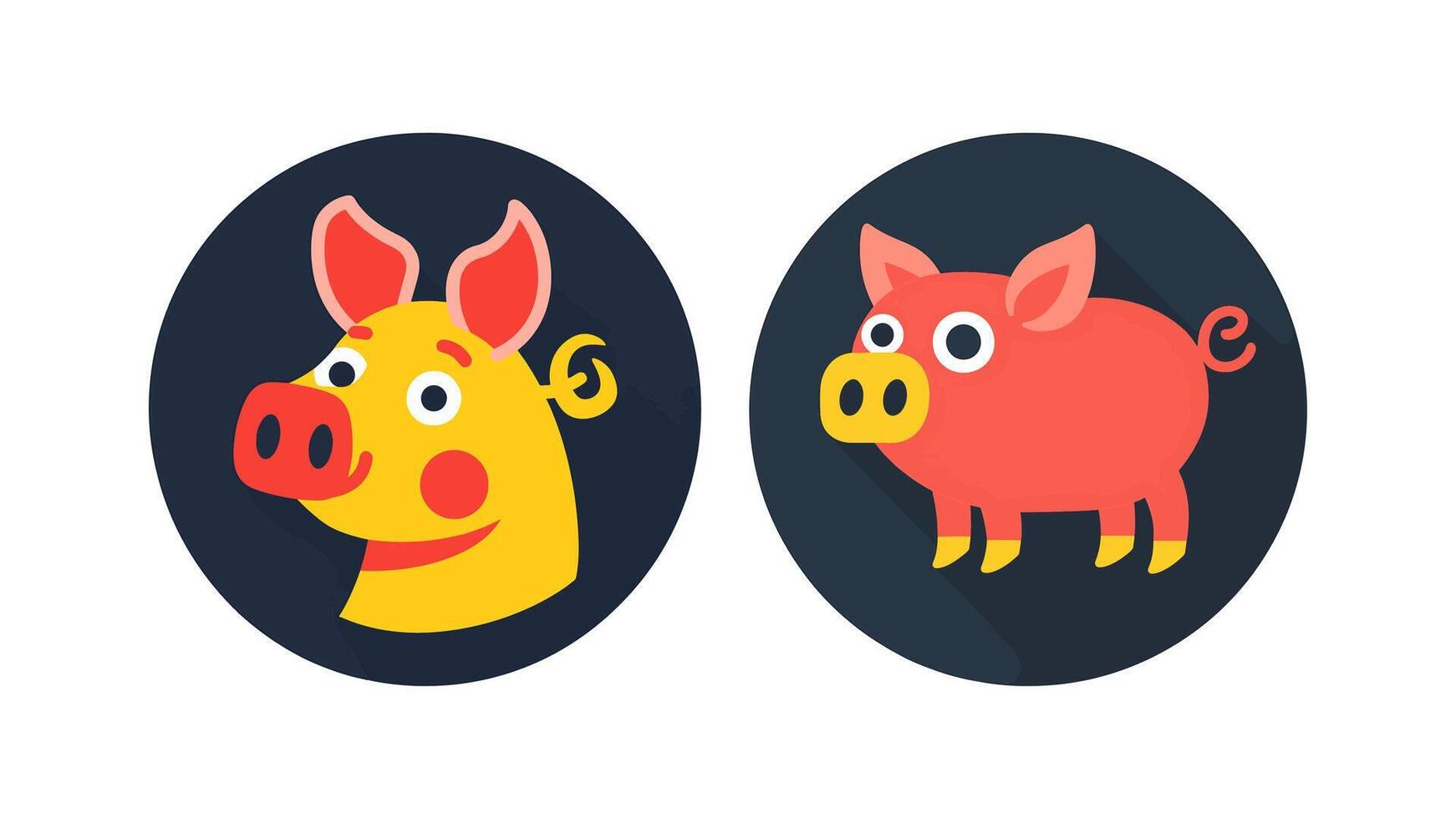 Round logo of a pig vector