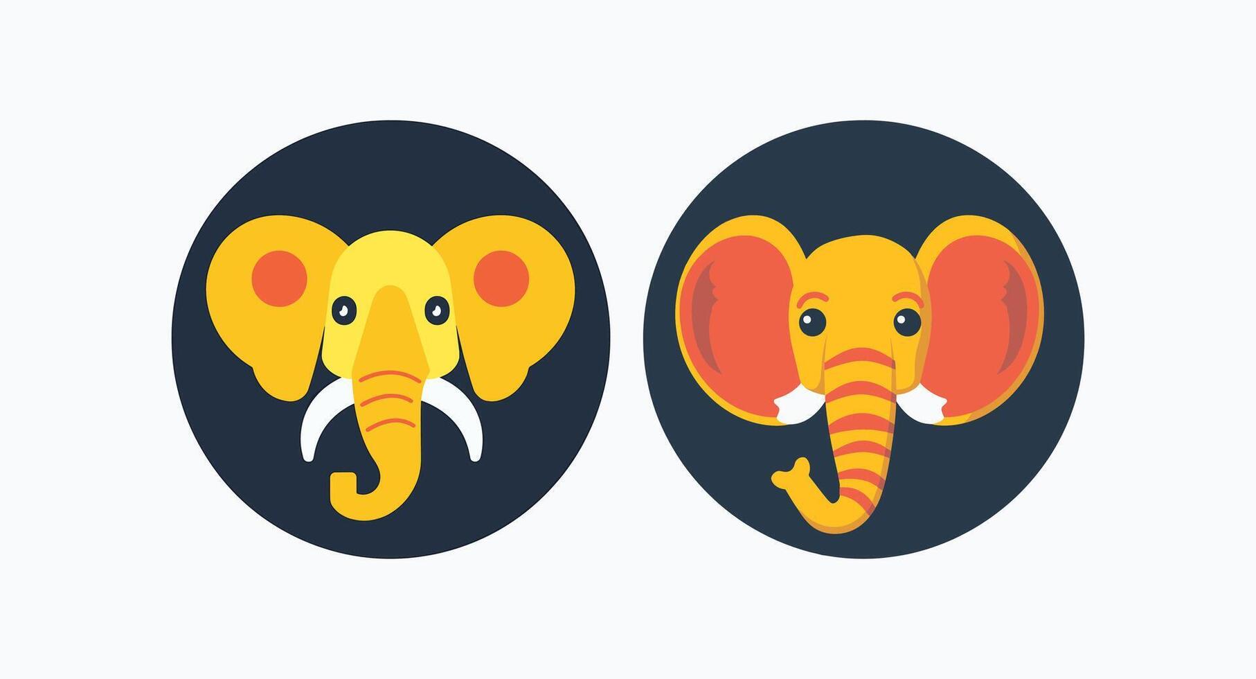 Round logo of an elephant vector