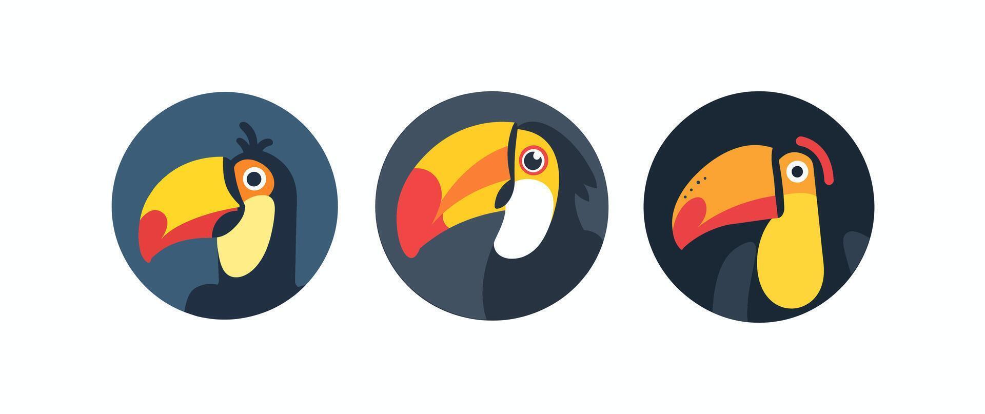 Round logo of a toucan vector