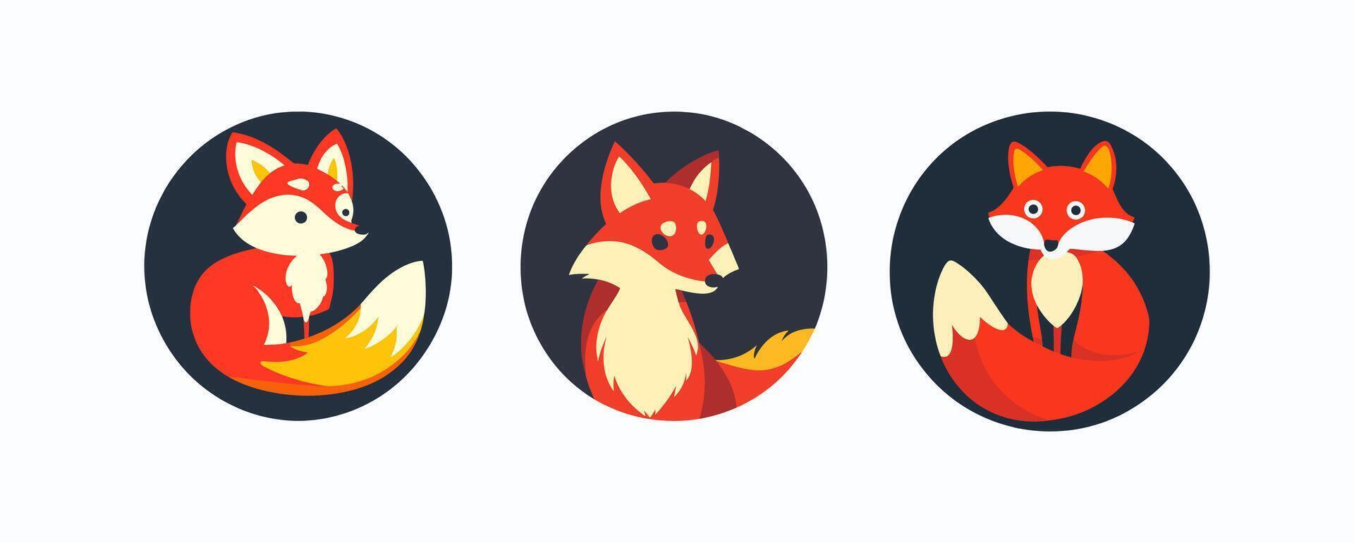 Round logo of a fox vector