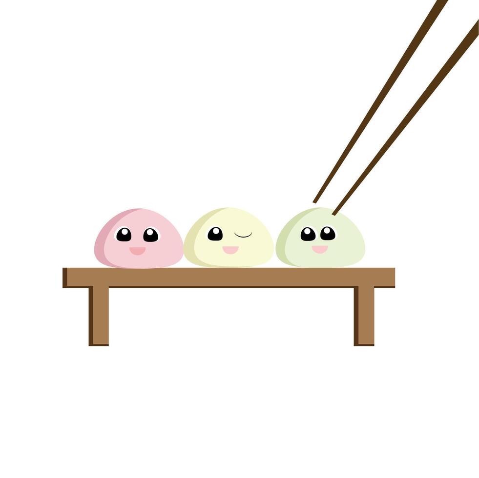 mochi looks happy vector