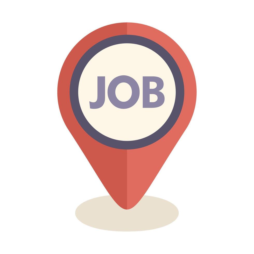 Red pin pointing job opportunity location vector