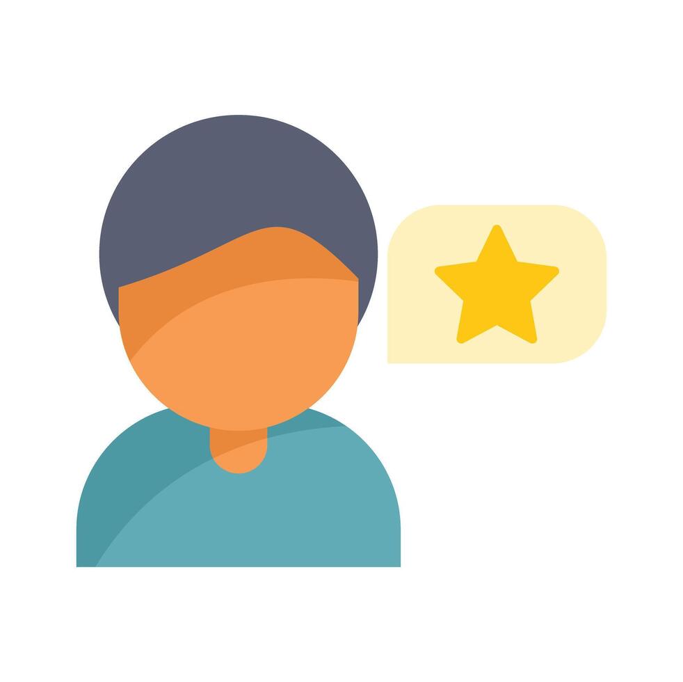 Customer giving feedback with five stars icon vector