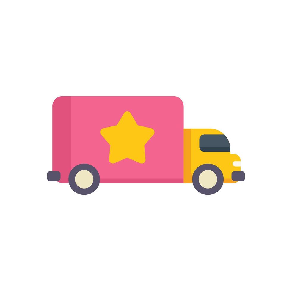 Delivery truck delivering star illustrating customer rating vector