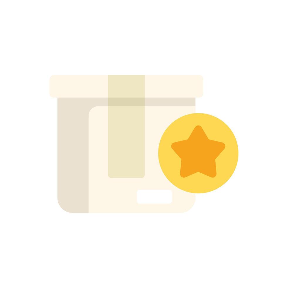 Cardboard box with star for high customer rating representing customer satisfaction vector