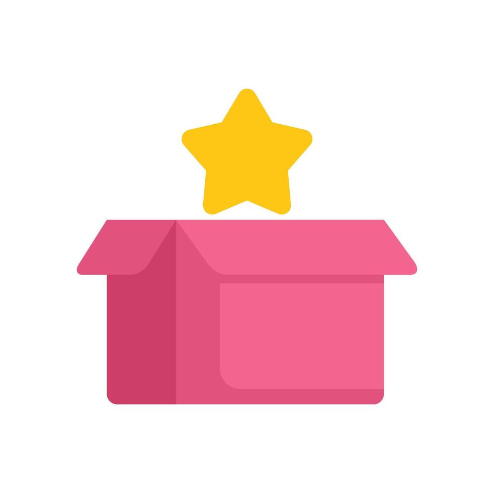 Open box with a star appearing from inside on white background vector