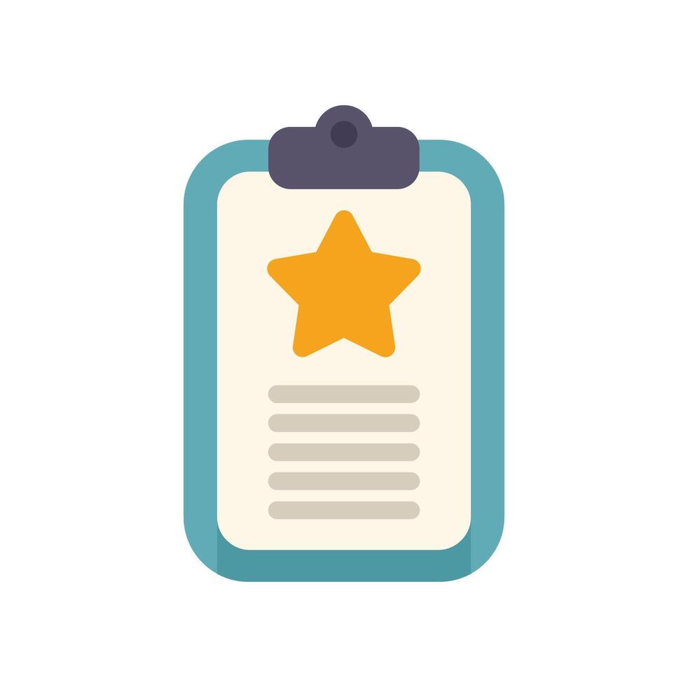 Clipboard showing a star representing a positive review vector