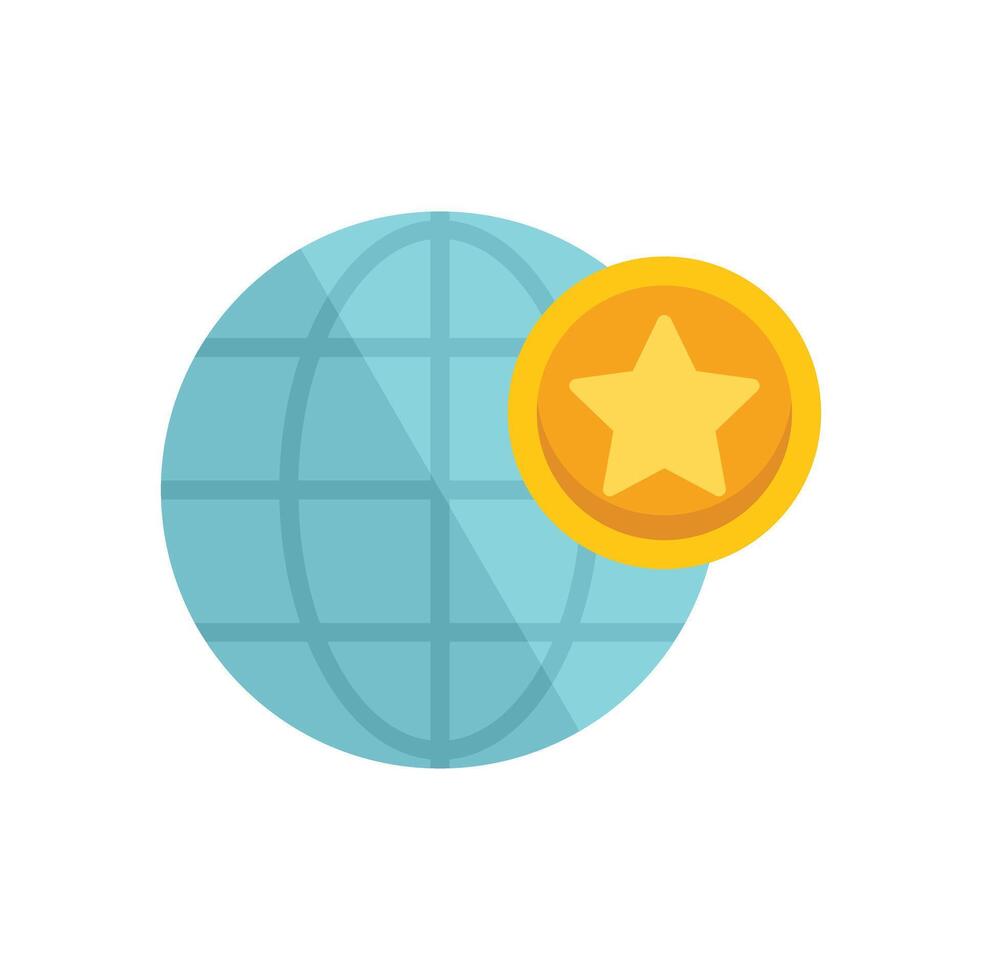 Global rating system showing five star review vector