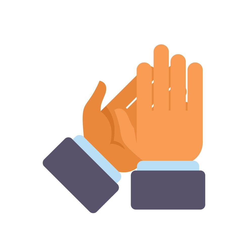 Businessmen joining hands for collaboration and teamwork vector