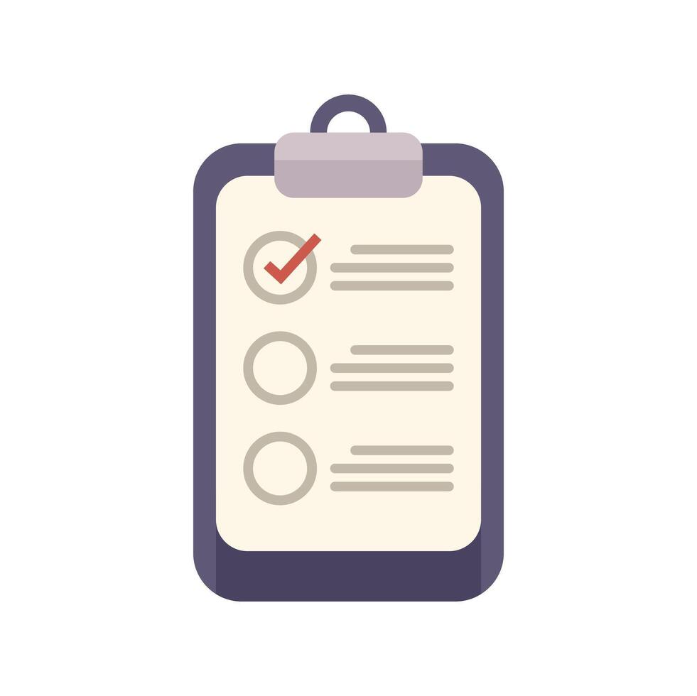 Clipboard with checklist showing check marks for business tasks or agreement vector