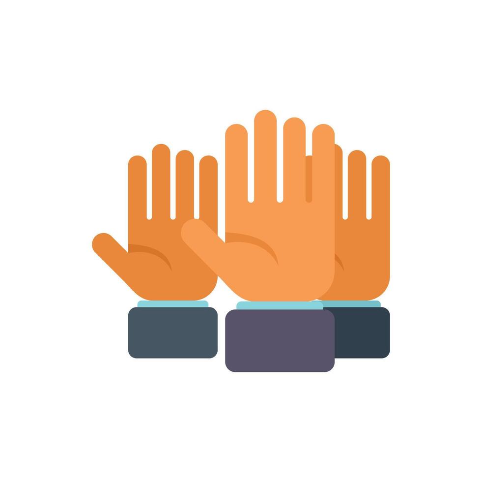 Businessmen raising hands in unanimous vote vector