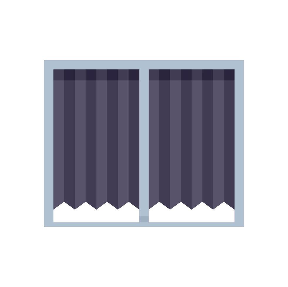 Closed window with jalousie letting in light from outside vector
