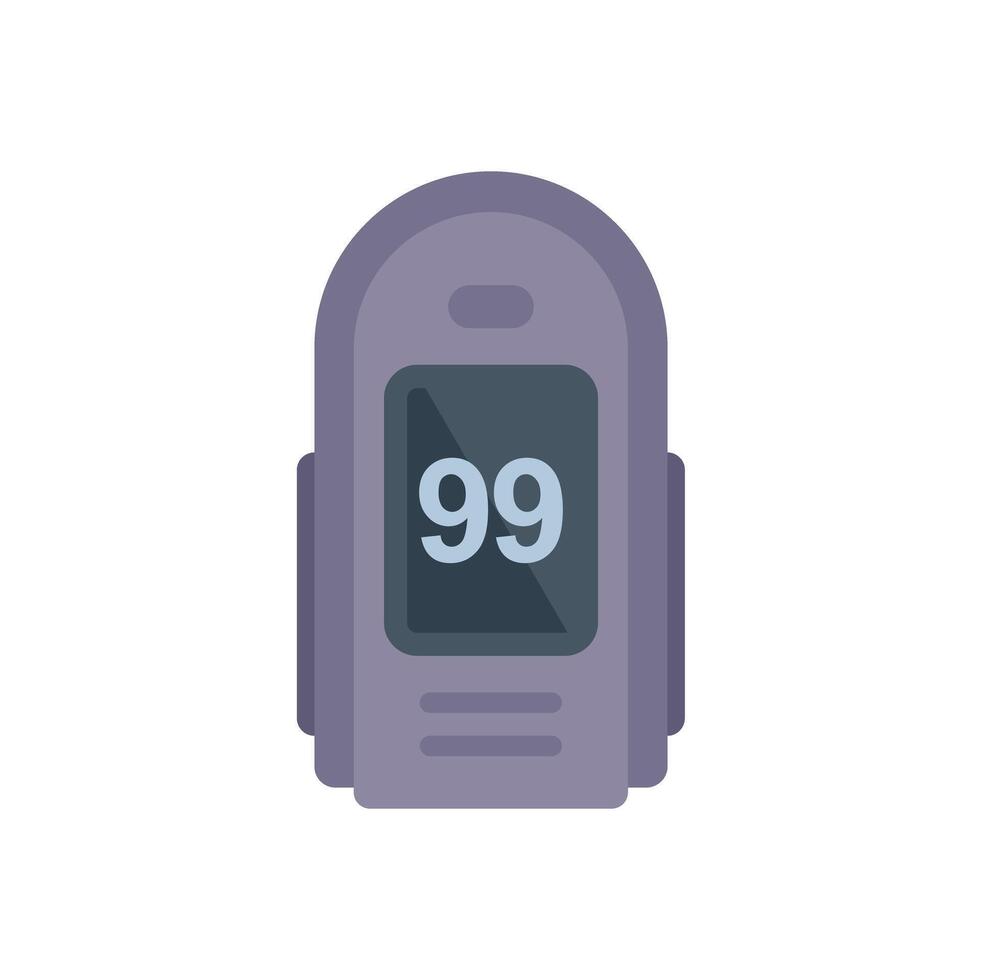 Fingertip pulse oximeter showing oxygen saturation level vector