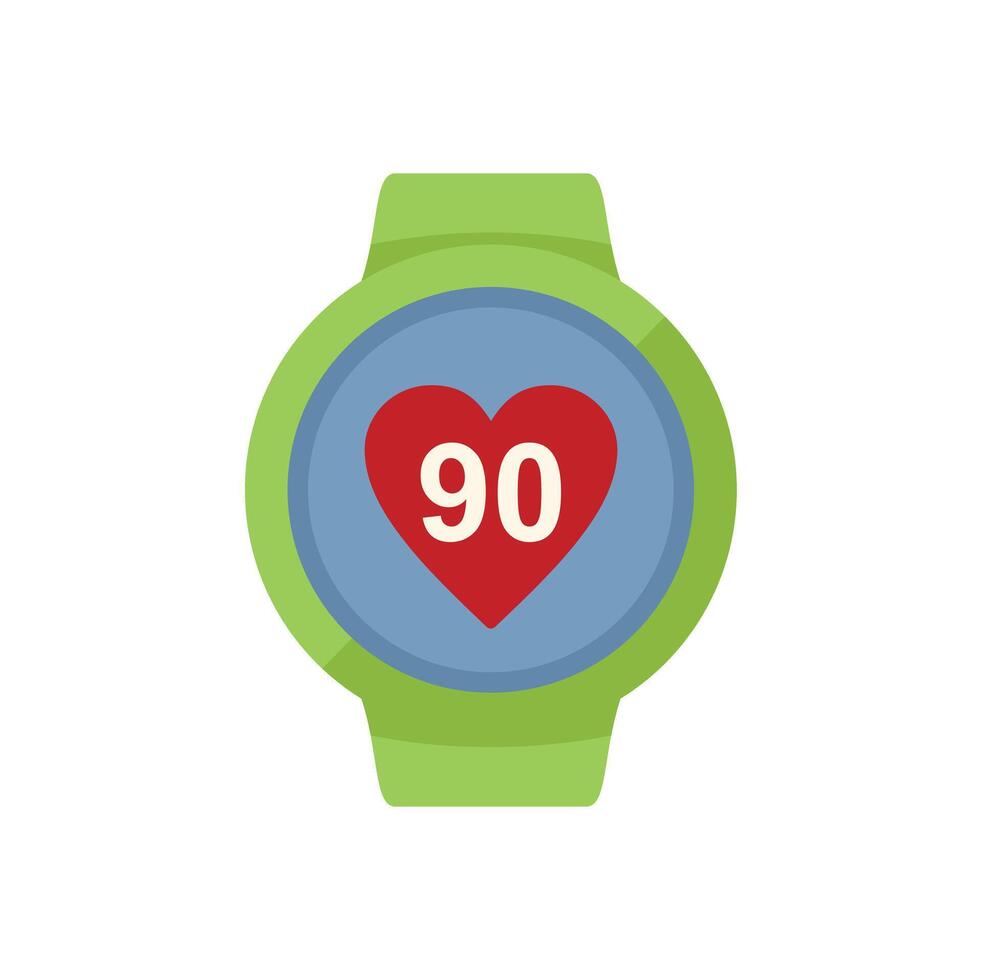 Smartwatch showing heartbeat rate icon vector