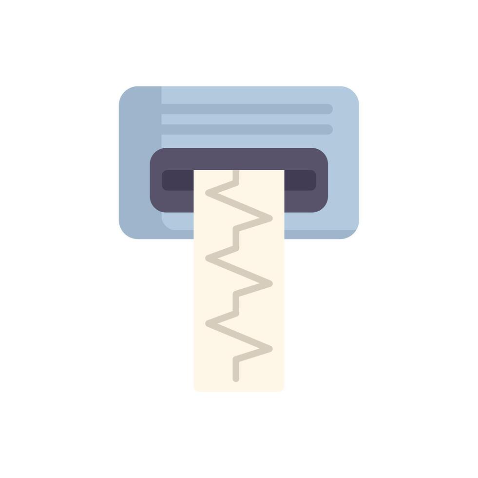 Electrocardiogram machine printing out ekg report vector
