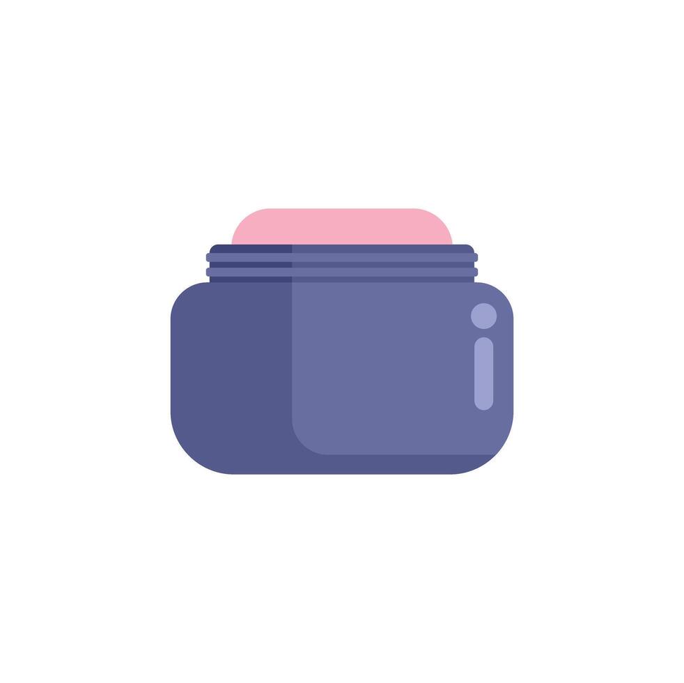 Cosmetic cream jar open showing pink cream inside vector