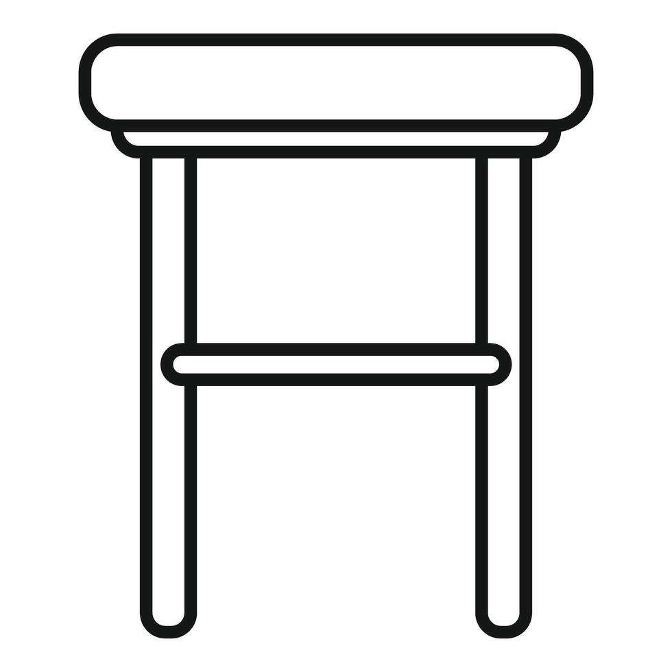 Bar stool with backrest and footrest line icon showing minimalist design vector