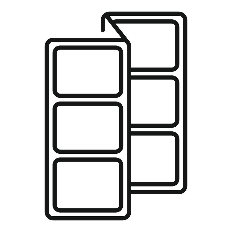 Folding room divider icon showing four panels unfolding vector