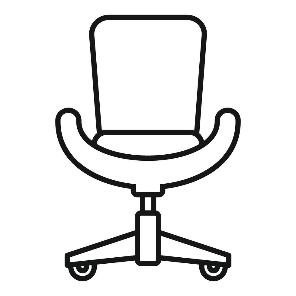 Modern office chair with wheels icon thin line vector illustration